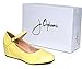 J. Adams Minnie Mary Jane - Retro Round Toe Ankle Strap Wedge - Vintage Oxford - Yellow Vegan Leather - 6.5