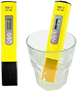 Yuanling Hydroponic Nutrient TDS Meter, Temperature Meter, 0-9990ppm, Water Quality Tester for Hydroponic Nutrient Level, Household Drinking Water, Pool, Aquarium Water, one year warranty (Yellow)