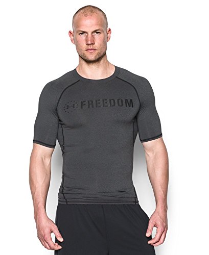 Under Armour Men's Freedom HeatGear Armour Short Sleeve Compression Shirt, Carbon Heather (090), Medium