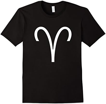 Men's Aries Symbol T-Shirt Zodiac Horoscope March April Birthday Medium Black
