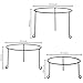 MyGift Set of 3 Pizza Stands for Table, 8, 9 10-Inch Metal Wire Pizza Pan Rack Holder, Round Black Pizza Tray Risers, Tabletop Serving Stands for Food and Platters