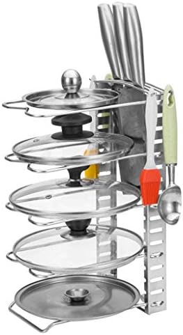 カバーオーガナイザーステンレススチール家庭用スキッドグリーンカバーオーガナイザー多機能キッチン収納リッドラック Color Silver 16 36 3cm 海外限定 Size