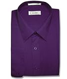 Men's Solid PURPLE INDIGO Color Dress Shirt w/ Convertible Cuffs