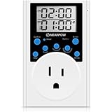 Timer Outlet, Nearpow Multifunctional Infinite Cycle Programmable Plug-in Digital Timer Switch With 3-prong Outlet for Appliances, Energy-saving Timer, 15A/1800W