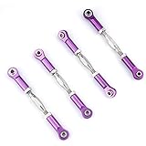 Hosim Front Rear Turnbuckles Set, Aluminum Adjustable 83-97mm Camber Linkage Rod Ends for 1/10 Traxxas Slash 4x4 RC Cars Replacement Upgrades Hop-up Parts Purple(4PCS)