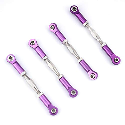 Hosim Front Rear Turnbuckles Set, Aluminum Adjustable 83-97mm Camber Linkage Rod Ends for 1/10 Traxxas Slash 4x4 RC Cars Replacement Upgrades Hop-up Parts Purple(4PCS)