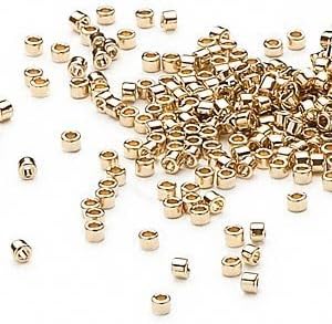 50 Grams Opaque Light 24kt Gold-plated, (Db34) Delica Myiuki 11/0 Tube Cut Round Seed Bead Approx 10,000 Beads