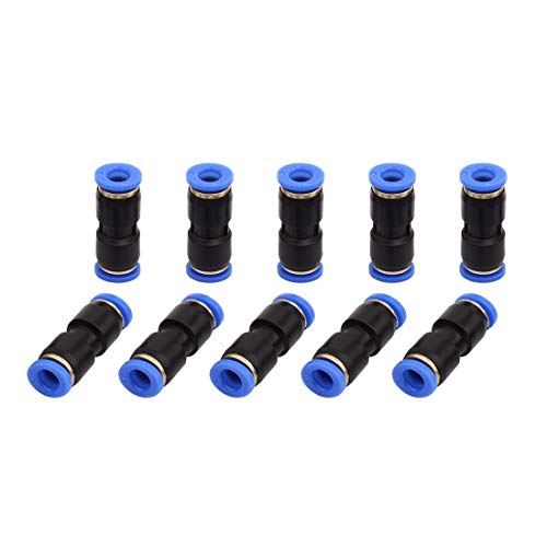 SNS SPU-5/32 5/32" Tube OD Plastic Straight Union Pipe Tube Fitting Straight Pneumatic Connector(10 PCS)