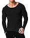 MODCHOK Men's T-Shirts Long Sleeve Tee Crewneck Sweatshirt Conton Lightweight Top Black L