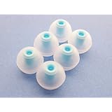 6 Clear Blue Medium Replacement Eartips Buds Gels for Apple In-Ear Earphones with Remote and Mic MA850G/A/B