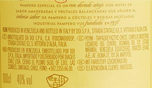 Pampero Añejo Especial | Premium- Rum | Aromatischer Klassiker | handgefertigt aus Venezuela | 40% vol | 1000ml Einzelflasche | – Bild 5