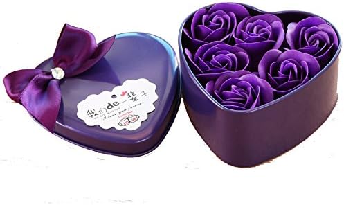 6PCS Soap roses gift box, Valentine's Day / Mother's Day gift (Dark Purple)