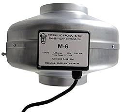 Tjernlund M-6 Inline Duct Booster Fan, Hydroponic