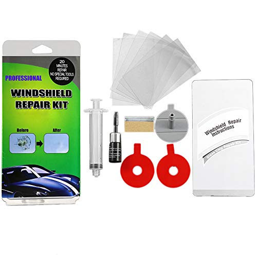 GLISTON Car Windshield Repair Kit Tools for Chips and Cracks, Nicks, Bulls-Eye, Spider Web, Star-Shaped, Half-Moon Crescents