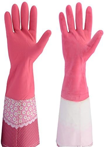 Cleanbear Rubber Latex Cleaning Gloves, 16 Inch, 2 Pairs by Cleanbear