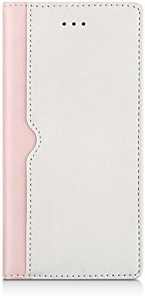 simplism Ajouter Collection iPhone 7 Case 6S &amp; 6 [FlipNote] Flip Notebook Style w/ Card Pocket, Colorful Cute Fabric Self Standing Case for 4.7” Screen iPhone7 6S &amp; 6 - Shiny White