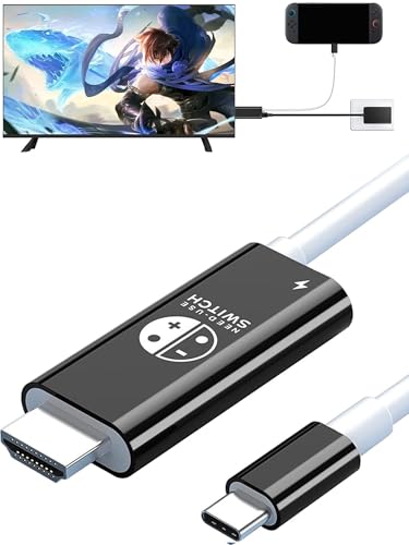 Portable HDMI Adapter Compatible with Nintendo Switch, This Type-C to HDMI Conversion Cable Replaces The Original Switch Dock for TV Projection Screen, Convenient for Travel, 4K HD,White