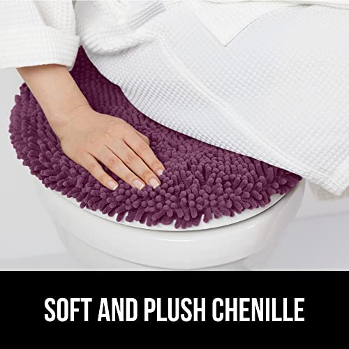 Gorilla Grip Soft Chenille Bathroom Toilet Lid Cover, Machine Washable