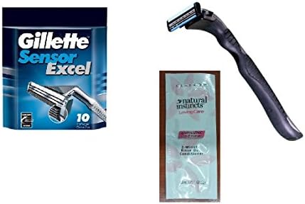 Compatible Razor Handle + Sensor Excel Refill Razor Blade Cartridges, 10 Ct. (handle holds Sensor Excel Blades) with FREE Loving Color trial size conditioner . World's Best Razor Holder ! Quality that is Out of This World ! Durable &amp; Rugged ! Super Build !