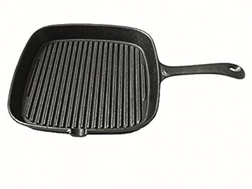 Massive Gusseisen Grillpfanne 22x22cm Steak Pfanne Steakpfanne Grill Pfanne Gusseisenpfanne Induktion