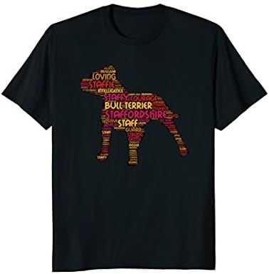 Staffordshire Bull Terrier T Shirt with Staffie Dog Word Art