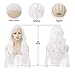 Imstyle Snow White Wig Lace Front Wigs for Women Drag Queen Party Cosplay Natural Silver White Long Fluffy Wavy Body Wave Synthetic Wig Lace Frontal Glueless Wig Cap High Density Heat Resistante Hair
