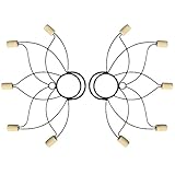 Pair of Medium Lotus Fire Fans with 2inch Wicks - Black