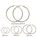 Calors Vitton 4 Pairs a Set Stainless Steel Large Hoop Earrings for Women 30-60mm Gold
