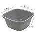 Begale 16 Quart Gray Wash Basin for Kitchen, Bathroom and Laundry Room, Set of 2