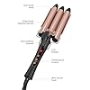 3-Barrel-Curling-Iron-Professional-Three-Barrel-Hair-Mermaid-Waves-Curling-Wand-Fast-Heating-25mm-Hair-Curler-Adjustable-Temperature-with-LCD-Display-for-Long-or-Short-Hair-Styling-Wattne-H1 3 Barrel Curling Iron, Professional Three Barrel Hair Mermaid Waves Curling Wand Fast Heating 25mm Hair Curler…
