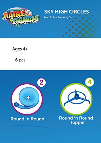 Marble Genius Sky High Circles - Marble Run Accessory Add-On Set (6 pieces)