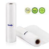 Welhunter Vacuum Sealer Bags 2 Rolls wiht Length 200 inch,Height 8 inch per rolls,Commercial Grade Bag for all Vacuum Sealers