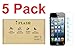 [5 Pack Promotion] iFlash Tempered Glass Screen Protector For Apple iPhone 5 / 5S / 5C / SE - Transparent Crystal Clear / 2.5D Rounded Edges / 9H Hardness / Scratch Proof (NOT for iPhone SE 2nd Generation 2020)