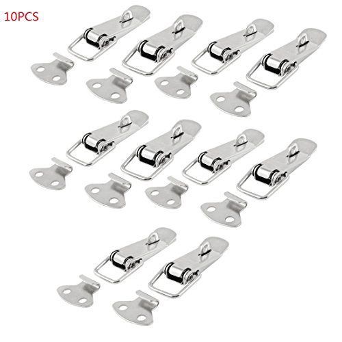 10Pcs Latch Hinges Silver Tone Stainless Steel Hardware Toolbox Drawer