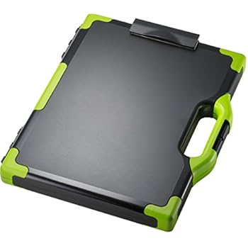 Officemate OIC Carry-All Clipboard Storage Box, Letter/Legal Size, Black & Green (83325)
