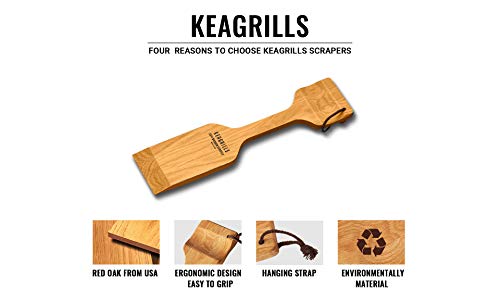 Hombae Wood Grill Scraper (20" Full Size) - Perfect BBQ Accessory for Cleaning Any Grill, Red Oak, Made in USA
