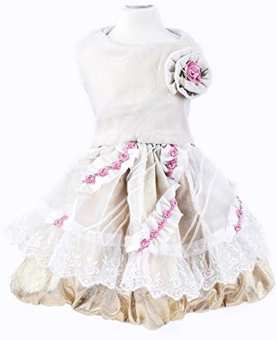Tuohai Pet Rose Flower Lace Princess Dress, Summer Shirt for Dog Cat, Wedding Party Birthday Cloth,M