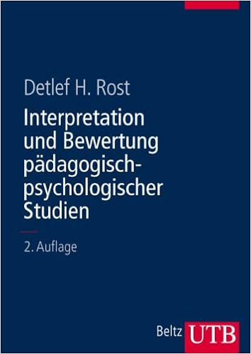 Interpretation Und Bewertung Padagogisch Psychologischer Studien Eine Einfuhrung Amazon De Rost Detlef H Bucher