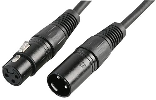 PULSE PLS00269 DMX Lead – 3‑Pin XLR Male to Female, 10 m, Black
