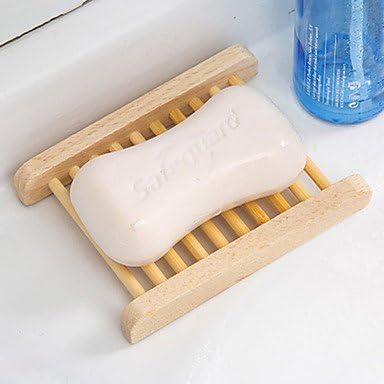 Modern Bathroom Natural Wooden Non Disposable Soap Box
