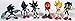 SONIC 6 Piece Figure Set Featuring Sonic, Shadow, Werehog, Metal Sonic, Knuckles & Super Sonic - Figures Range from 2