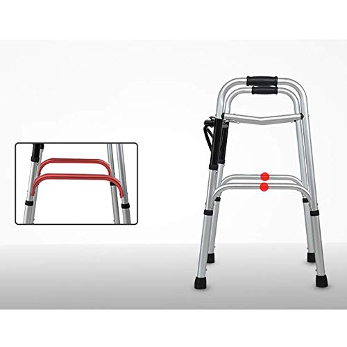 LMEIL 4 in 1 Stand-Assist Folding Walker, Compact Lightweight andHeight Adjustable with Brake Detachable Seat and Wheels Supports up to 350 lbs for Seniors - Thumbnail 2