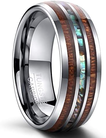 Mens Wedding Rings Band Tungsten Carbide Rings for Men Women Engagement Band 6mm 8mm Comfort Fit Engraved ‘I Love You’