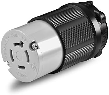 Aweking UL Listed NEMA L14-20C Plug Connector Socket Female,20A 20 Amp,AC 125V/250V 125 Volt/250 Volt,3 Pole-4 Wire,Grouding,Twist Locking,Black Gray