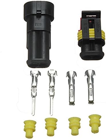 Car Part 2 Pin 2 pin connector 2 wire connector led wire rc tools red el wire led connector Way Sealed Waterproof Electrical Wire Connector Plug by Gerenic