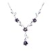 Glamorousky Elegant Rose Necklace with Purple Austrian Element Crystals