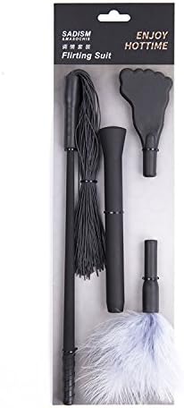 NEEAI Sadism Flirting Suit Ditachable Rubber Double-Layer Foot Paddle Tassels Flogger Feather Tickler