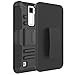 LG K8 Case, Escape 3 Case, Phoenix 2 Case, Zenic(TM) Hybrid Dual Layer Armor Defender Full-body Protective Case Cover with Kickstand & Belt Clip Holster Combo Cover (Black)