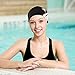 Swim Cap for Women Long Hair Curly Hair Solid Silicone Waterproof Bathing Swan Swimming Caps for Girls Adult Youth (Black)