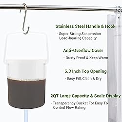 TopQuaFocus 2L Plastic Enema Bucket Kit for Colon
